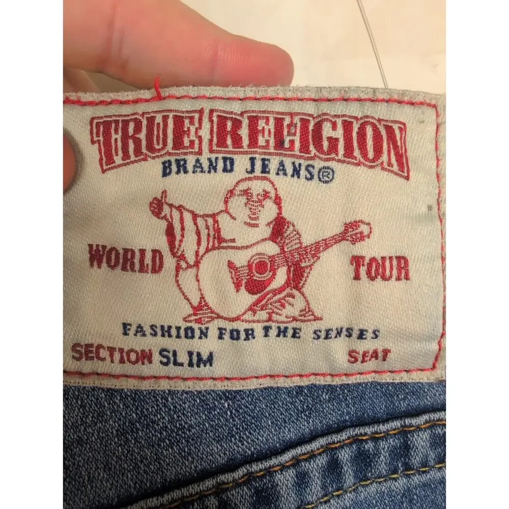 True Religion slim blue jeans Size 32/34 Y2K Retro Streetwear Western Denim